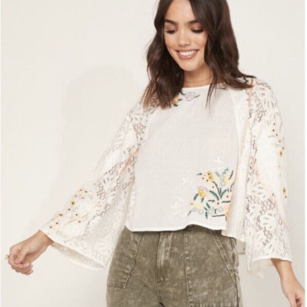 Free People Paris Picnic Patchwork Top Brand NEW w/o Tag